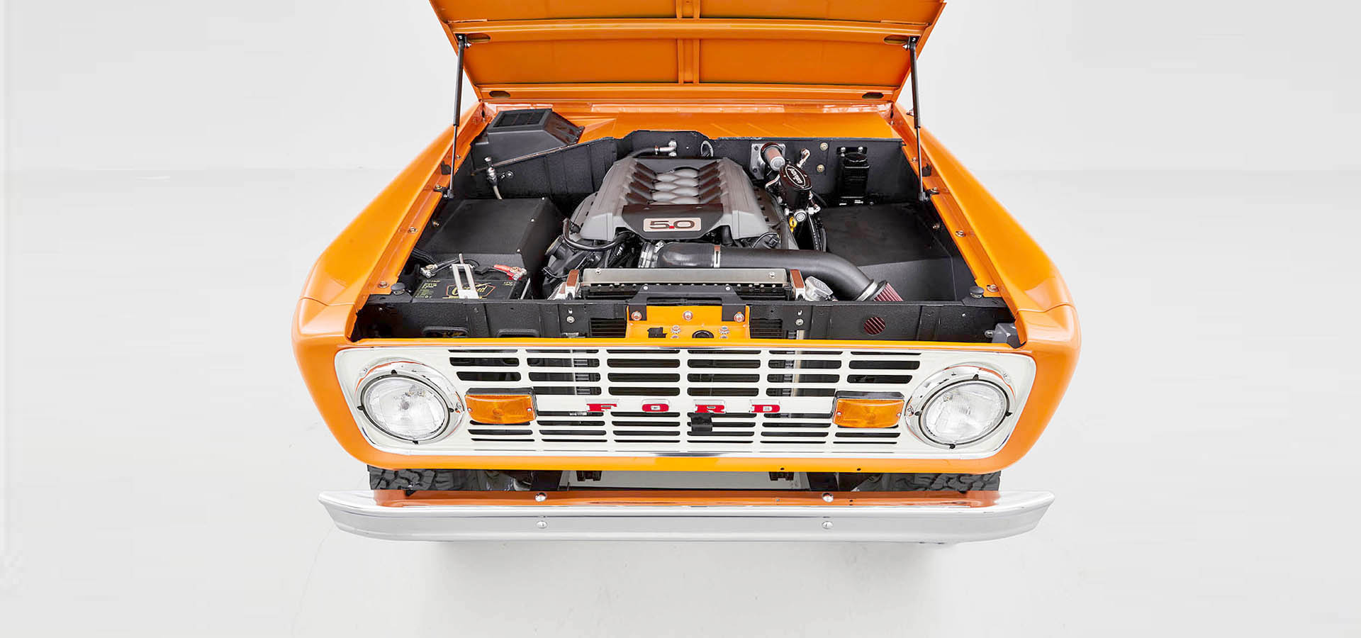 Classic Ford Bronco engine bay
