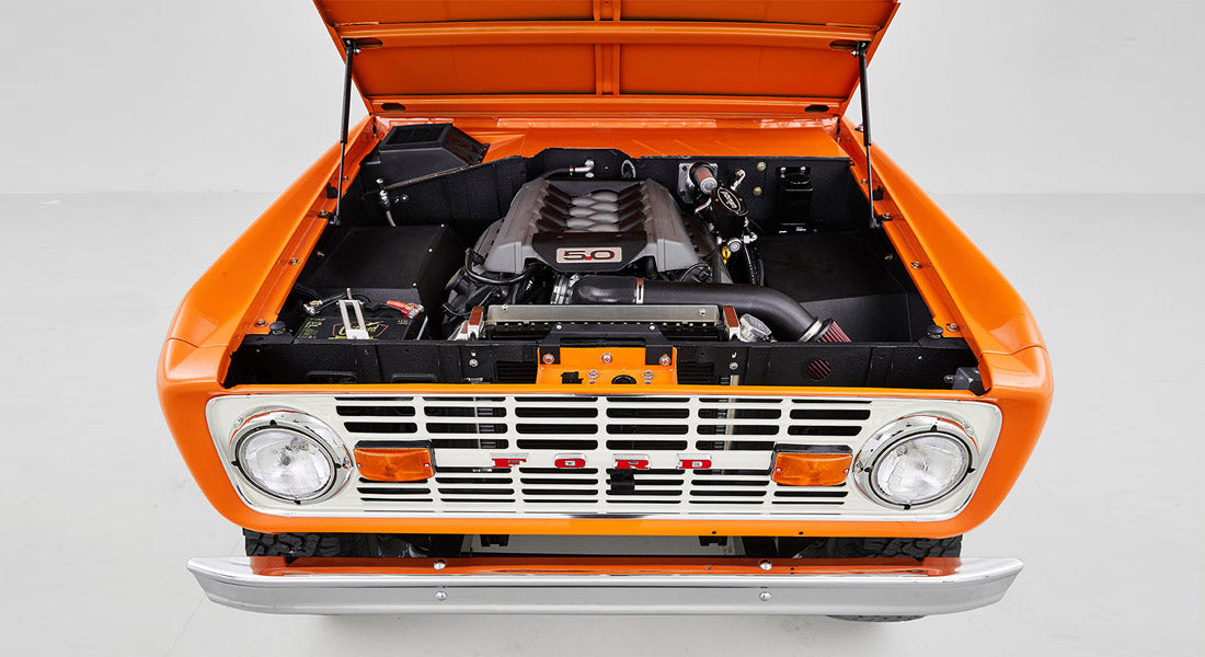 Classic Ford Bronco engine bay