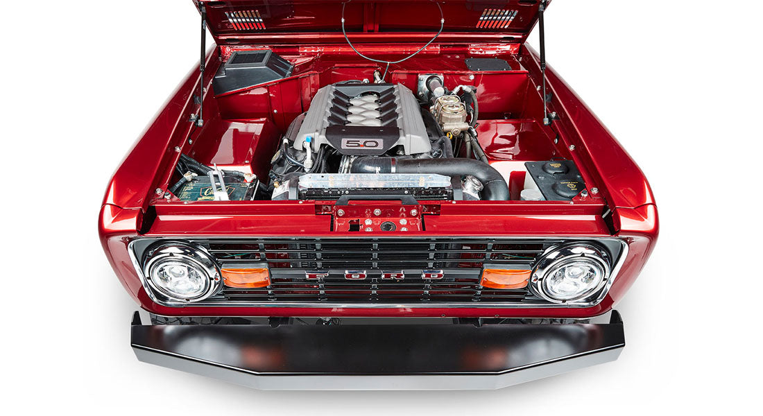 Classic Ford Bronco engine bay