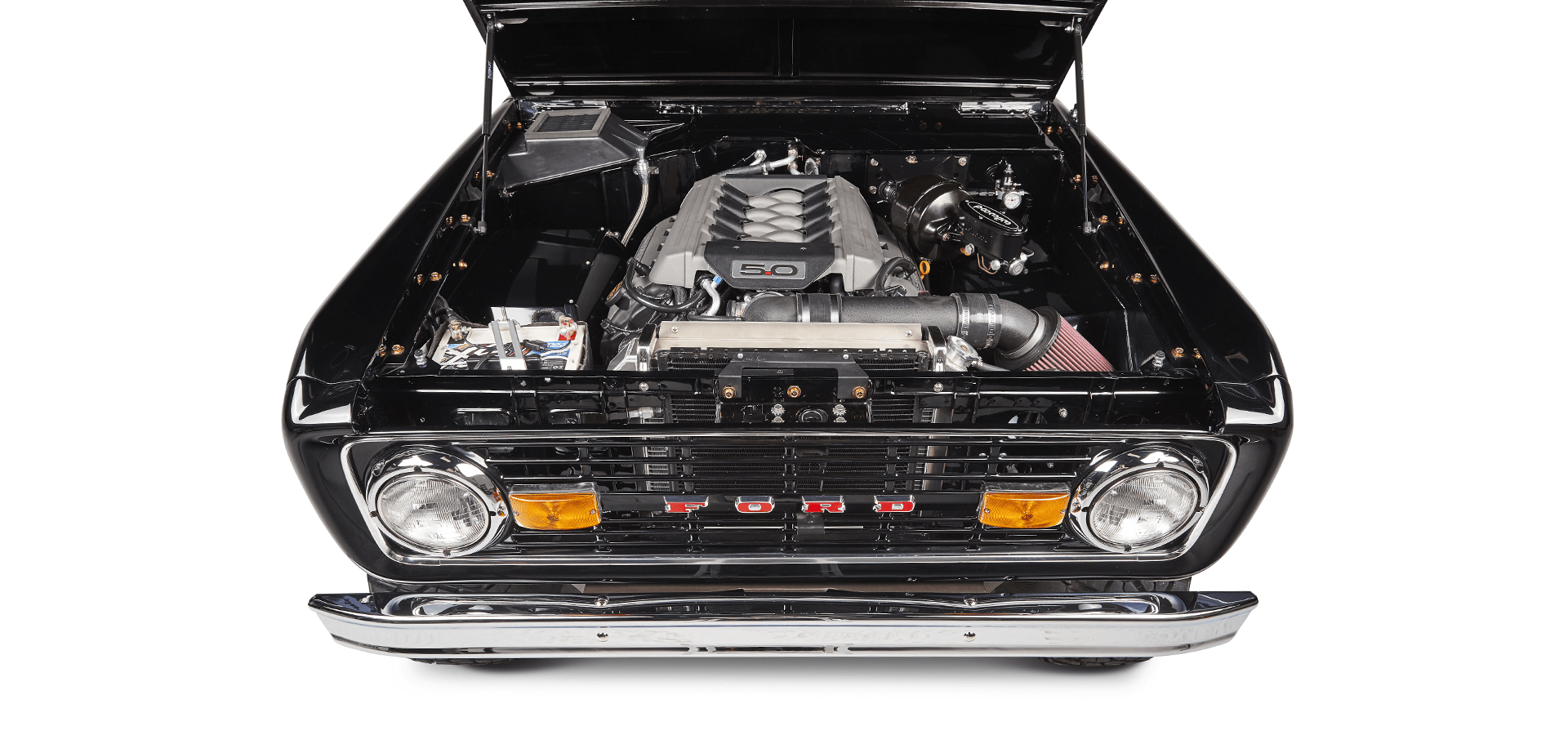 Classic Ford Bronco engine bay