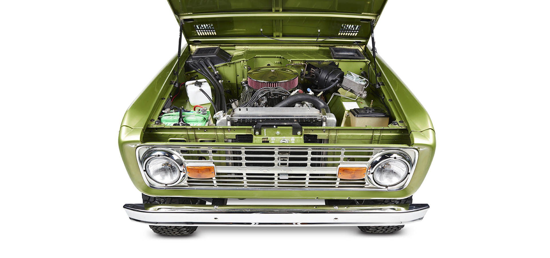 Classic Ford Bronco engine bay