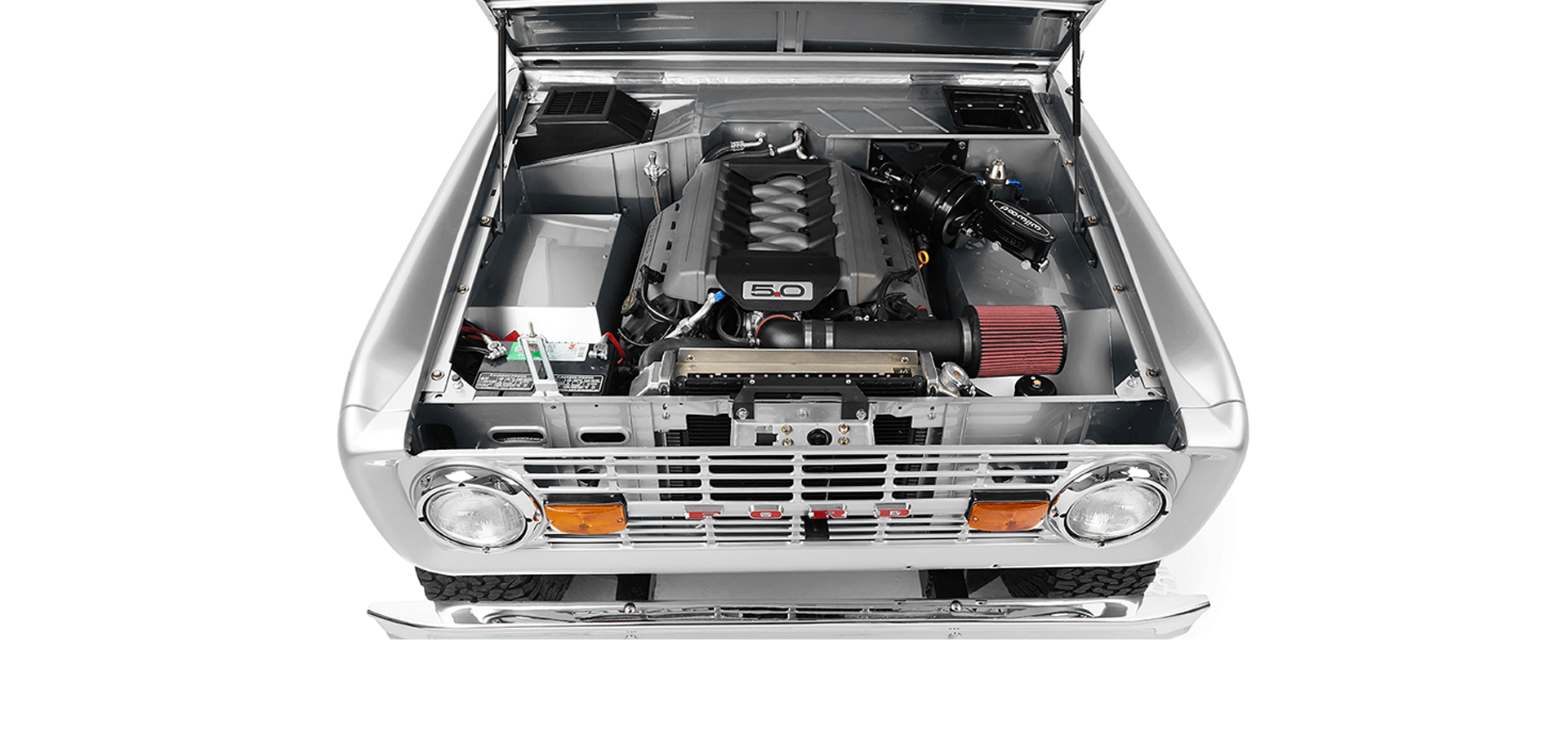 Classic Ford Bronco engine bay