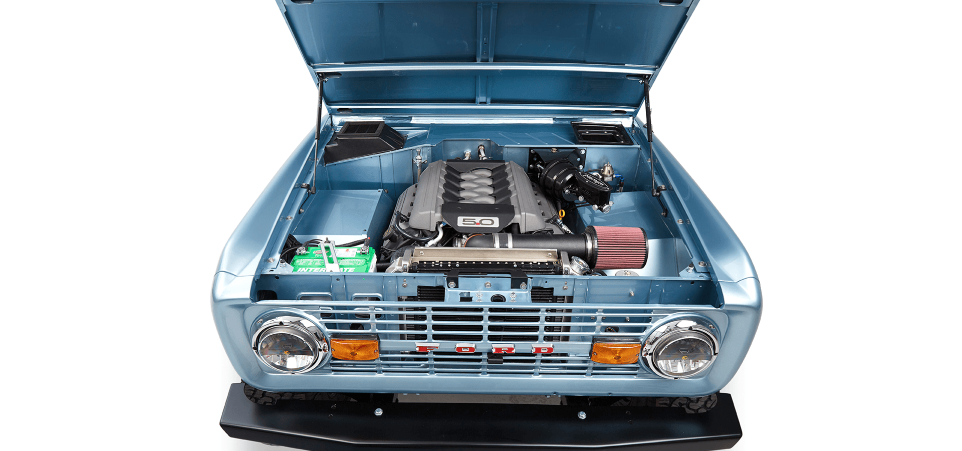Classic Ford Bronco engine bay
