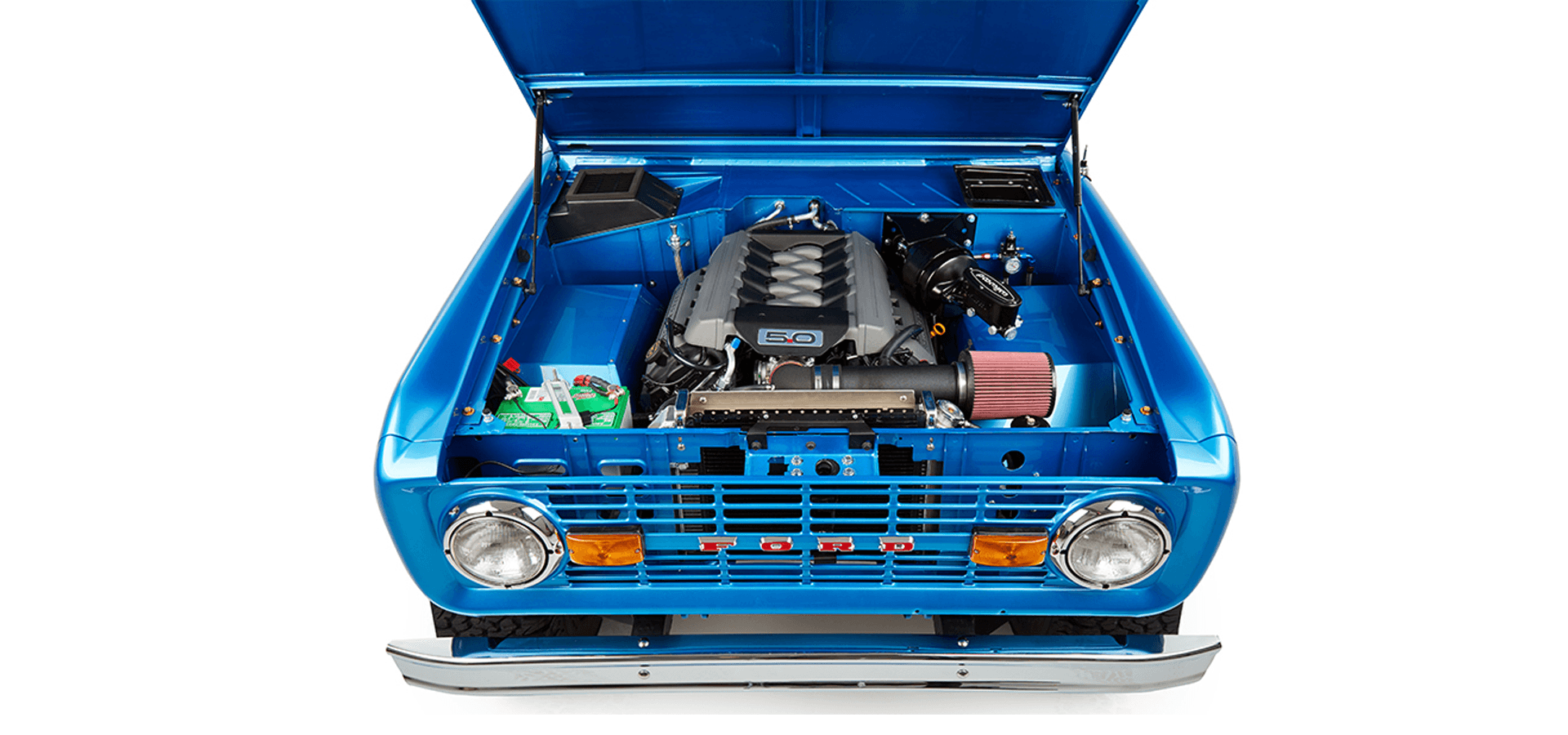 Classic Ford Bronco engine bay