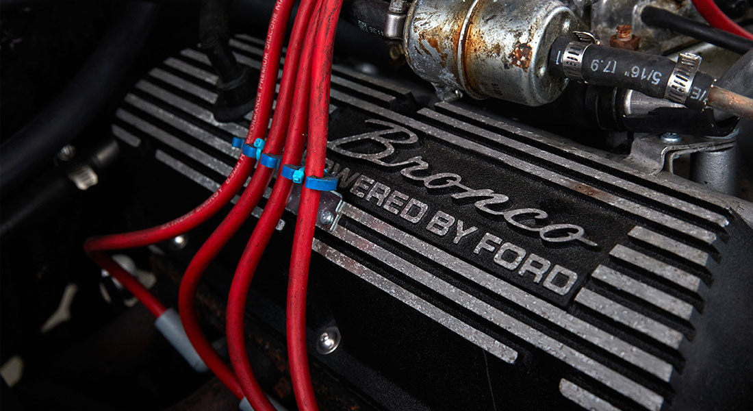 Classic Ford Bronco engine bay