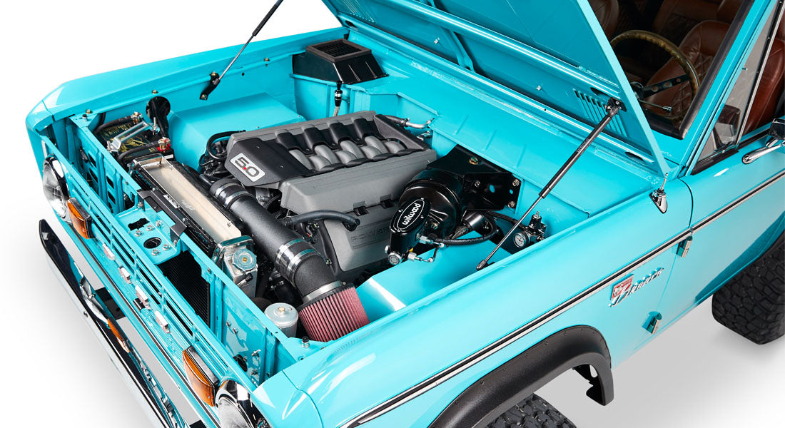 Classic Ford Bronco engine bay