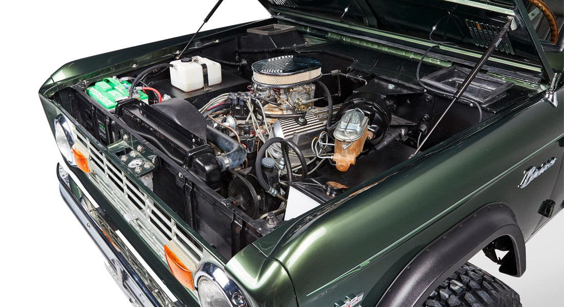 Classic Ford Bronco engine bay