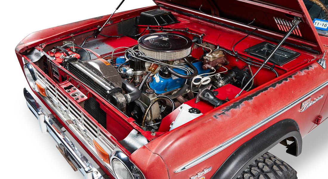 Classic Ford Bronco engine bay