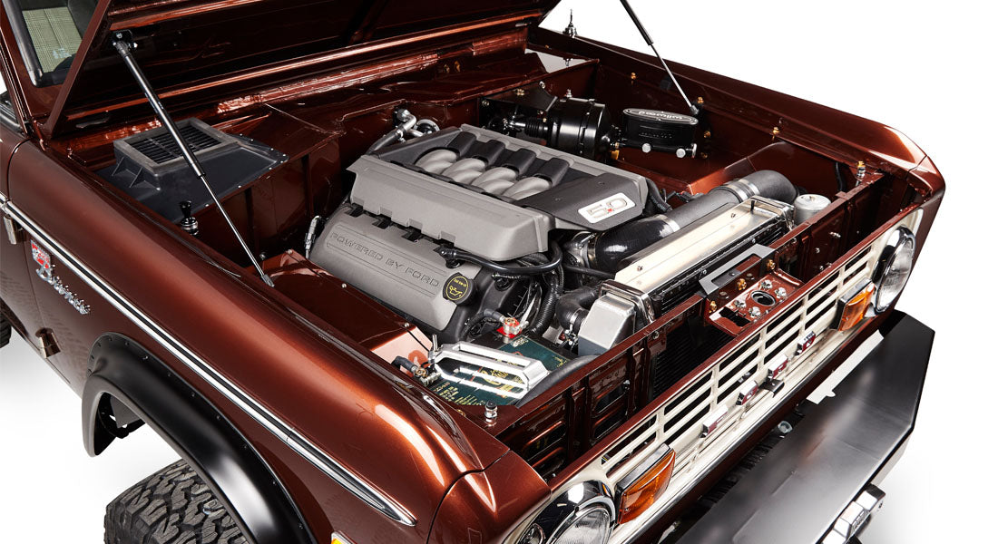 Classic Ford Bronco engine bay