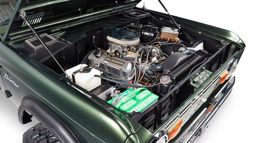 Classic Ford Bronco engine bay