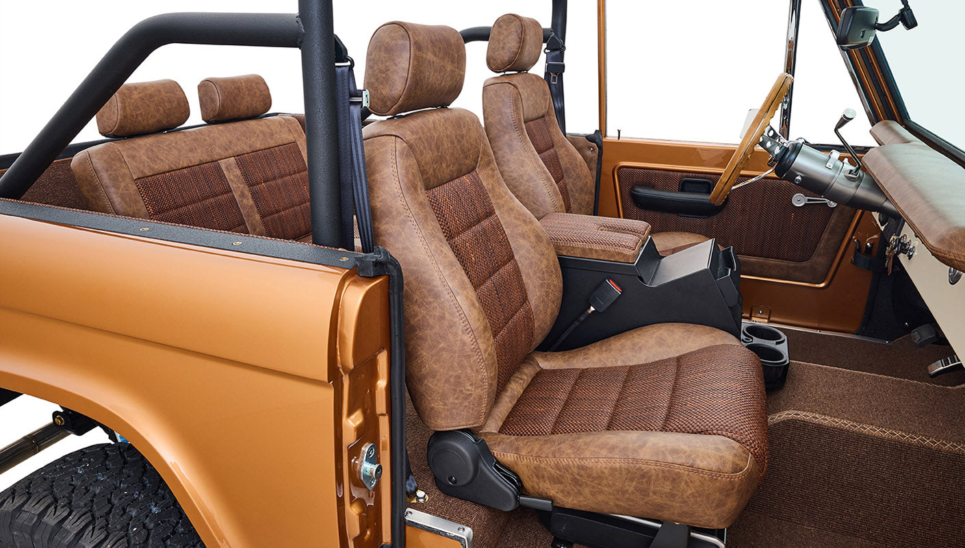 Ford Bronco 1968 Saddle Bronze Coyote Series Custom Cigar Leather Interior