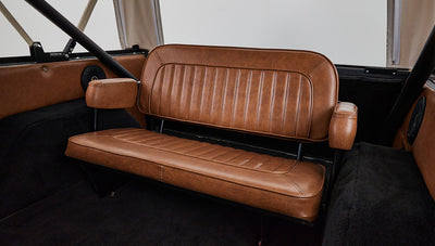 Ford Bronco 1968 Winchester Gray 302 Series with White Soft Top Custom Leather Interior