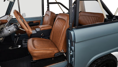Ford Bronco 1968 Winchester Gray 302 Series with White Soft Top Custom Leather Interior