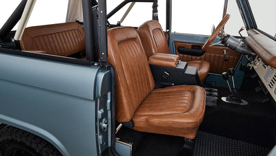 Ford Bronco 1968 Winchester Gray 302 Series with White Soft Top Custom Leather Interior