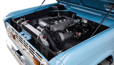 Ford Bronco 1969 Frozen Blue Coyote Series with Custom Leather Interior and Teak Boat Flooring