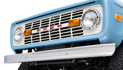 Ford Bronco 1969 Frozen Blue Coyote Series with Custom Leather Interior and Teak Boat Flooring