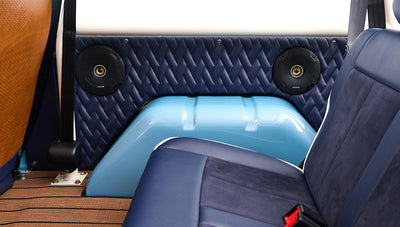 Ford Bronco 1969 Frozen Blue Coyote Series with Custom Leather Interior and Teak Boat Flooring