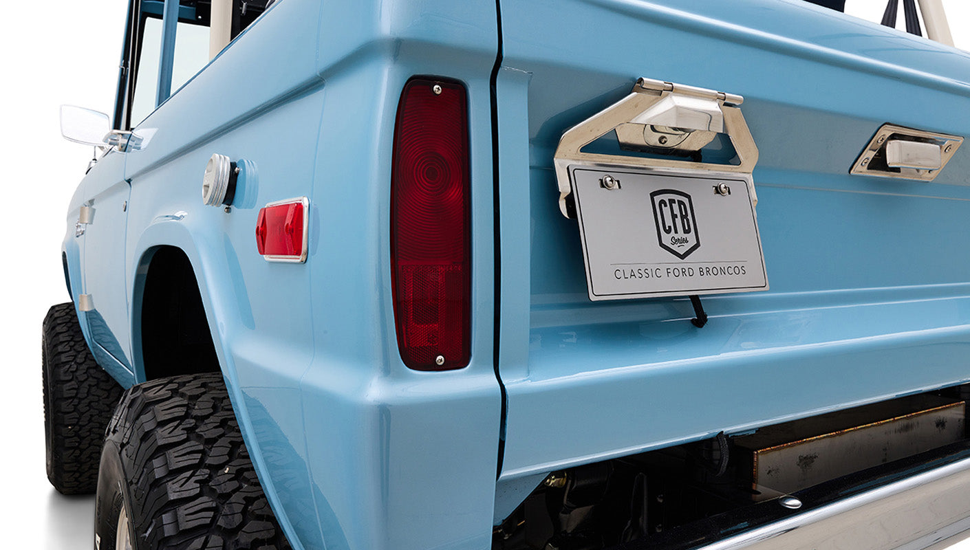 Ford Bronco 1969 Frozen Blue Coyote Series with Custom Leather Interior and Teak Boat Flooring
