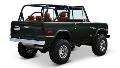Classic Ford Bronco 1969 Misty Green Coyote Series angled rear view from passenger side