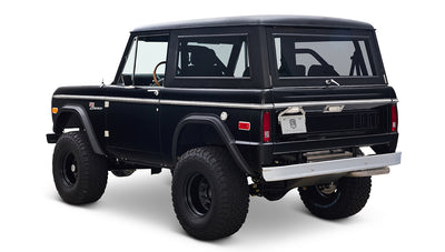 Ford Bronco 1970 in Black with Black bedlined hard top with custom straight stitch interior