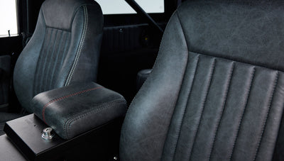 Ford Bronco 1970 in Black with Black bedlined hard top with custom straight stitch interior