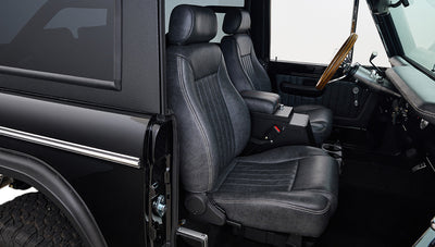 Ford Bronco 1970 in Black with Black bedlined hard top with custom straight stitch interior