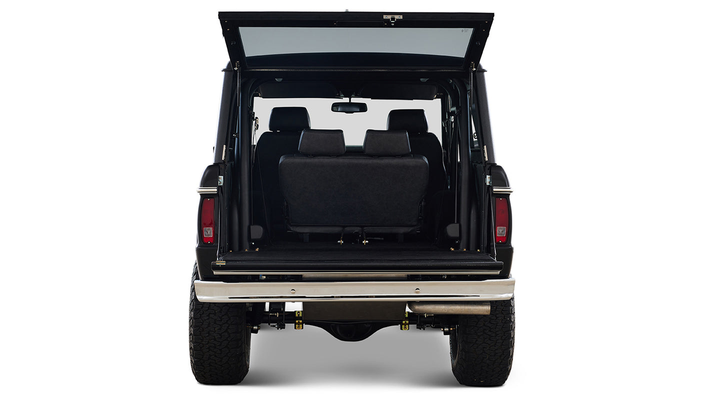 Ford Bronco 1970 in Black with Black bedlined hard top with custom straight stitch interior
