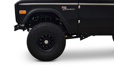 Ford Bronco 1970 in Black with Black bedlined hard top with custom straight stitch interior