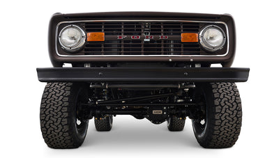 Ford Bronco 1970 in Matte Macadamia Brown with whiskey leather interior and black wheels