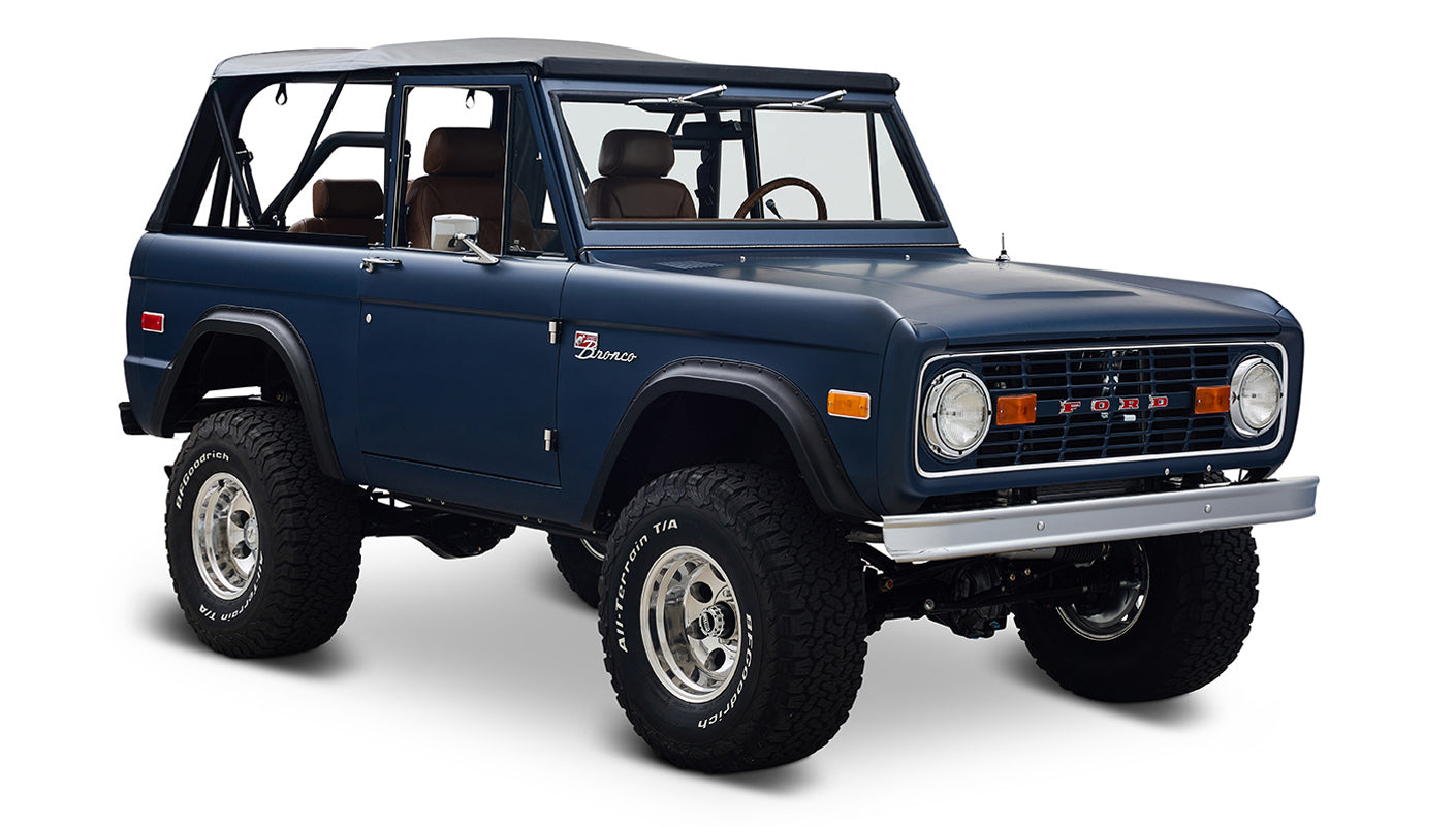 Ford Bronco 1970 Matte Blue 302 Series with Black Soft Top