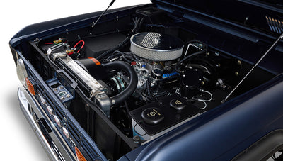 Ford Bronco 1970 Matte Blue 302 Series with Black Soft Top Custom Interior Engine