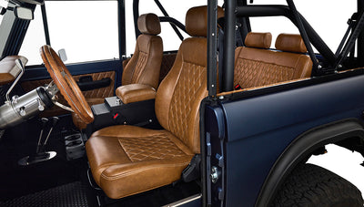 Ford Bronco 1970 Matte Blue 302 Series with Black Soft Top Custom Interior