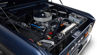 Ford Bronco 1970 Matte Blue 302 Series with Black Soft Top Engine