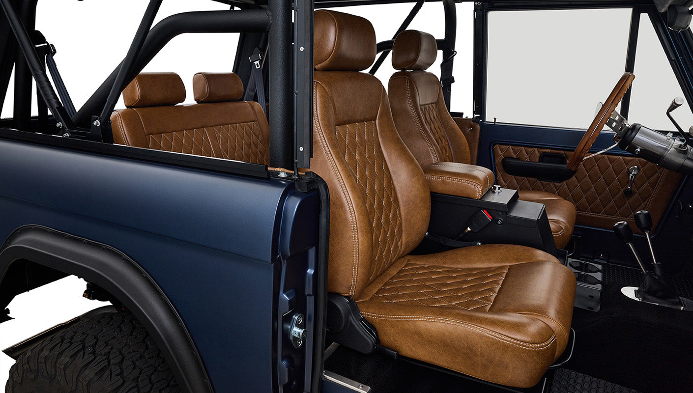 Ford Bronco 1970 Matte Blue 302 Series with Black Soft Top Custom Interior