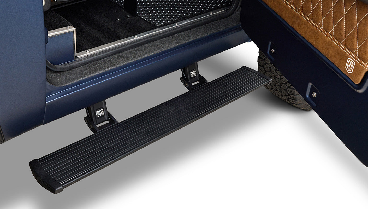Ford Bronco 1970 Matte Blue 302 Series with Black Soft Top Power Steps