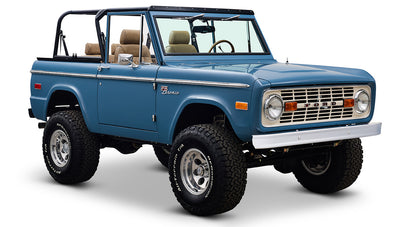 1970 Ford Bronco in Stars and Stripes Blue with family roll cage