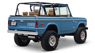 1970 Ford Bronco in Stars and Stripes Blue with family roll cage