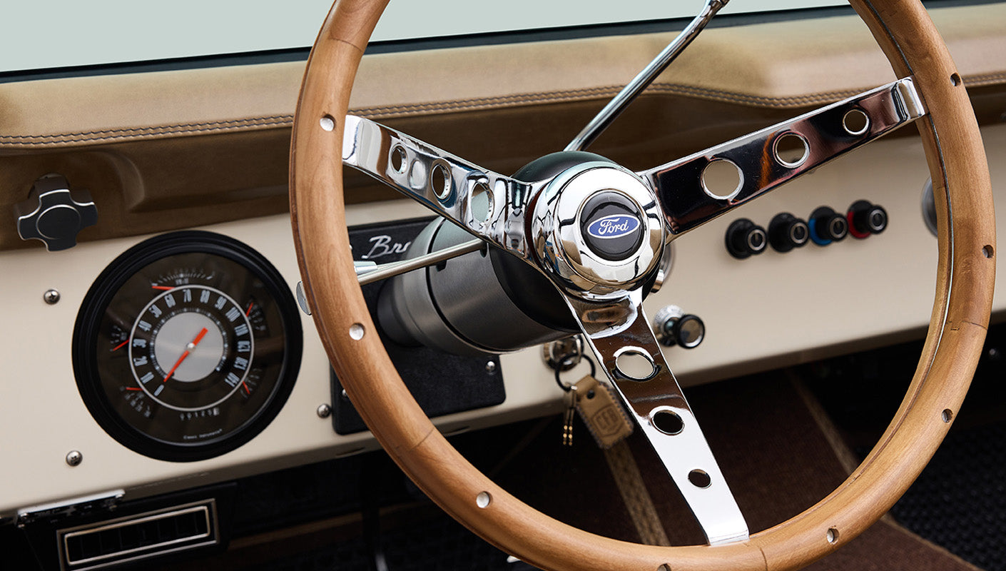 Classic Ford Broncos Teak Steering Wheel