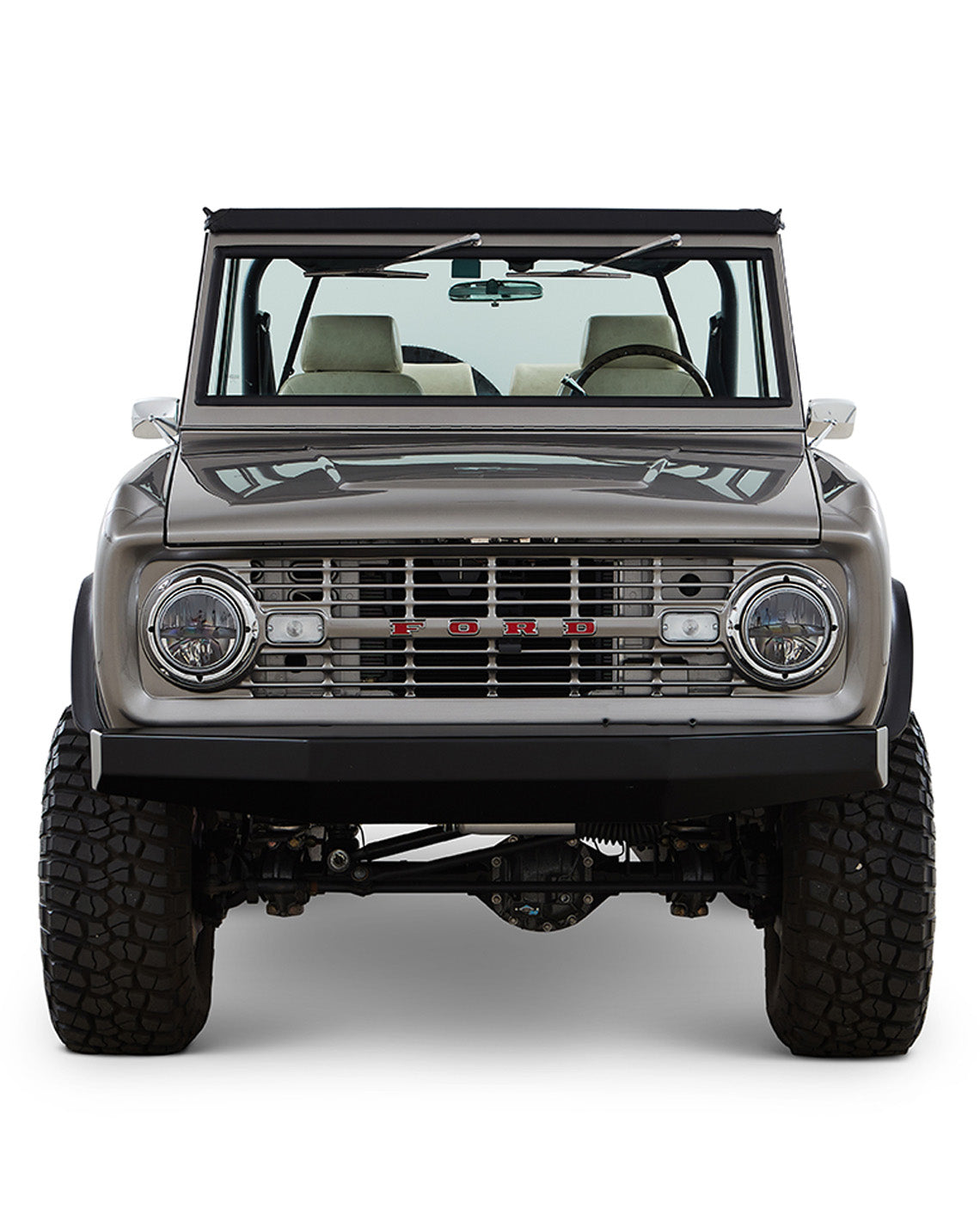 Ford Bronco 1971 Coyote Series in Grigio Lynx with Bikini Top and Custom Leather Interior