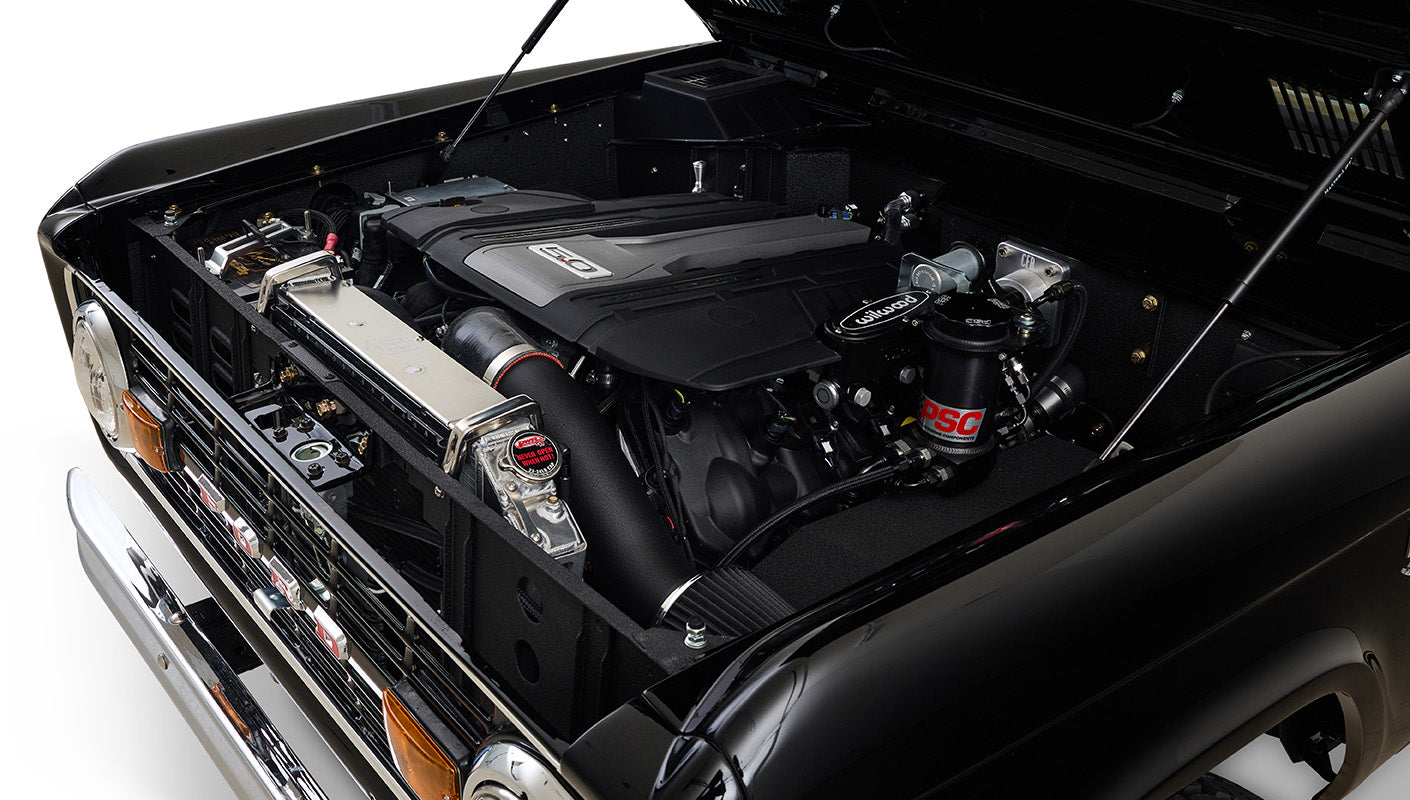 Ford Bronco 1972 Black Coyote Series with Custom Interior Engine