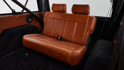 Ford Bronco 1972 Matte Brittany Blue Coyote Series with Black Soft Top Custom Leather Interior