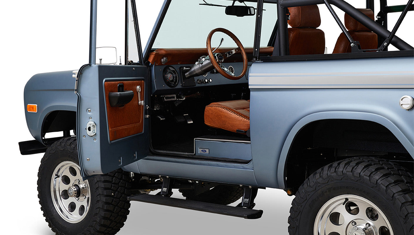 Ford Bronco 1972 Matte Brittany Blue Coyote Series with Black Soft Top