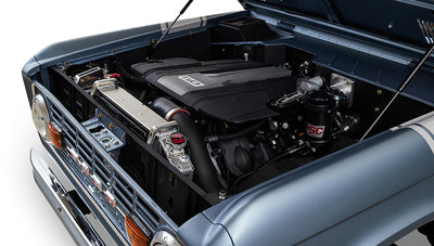 Ford Bronco 1972 Matte Brittany Blue Coyote Series with Black Soft Top Engine