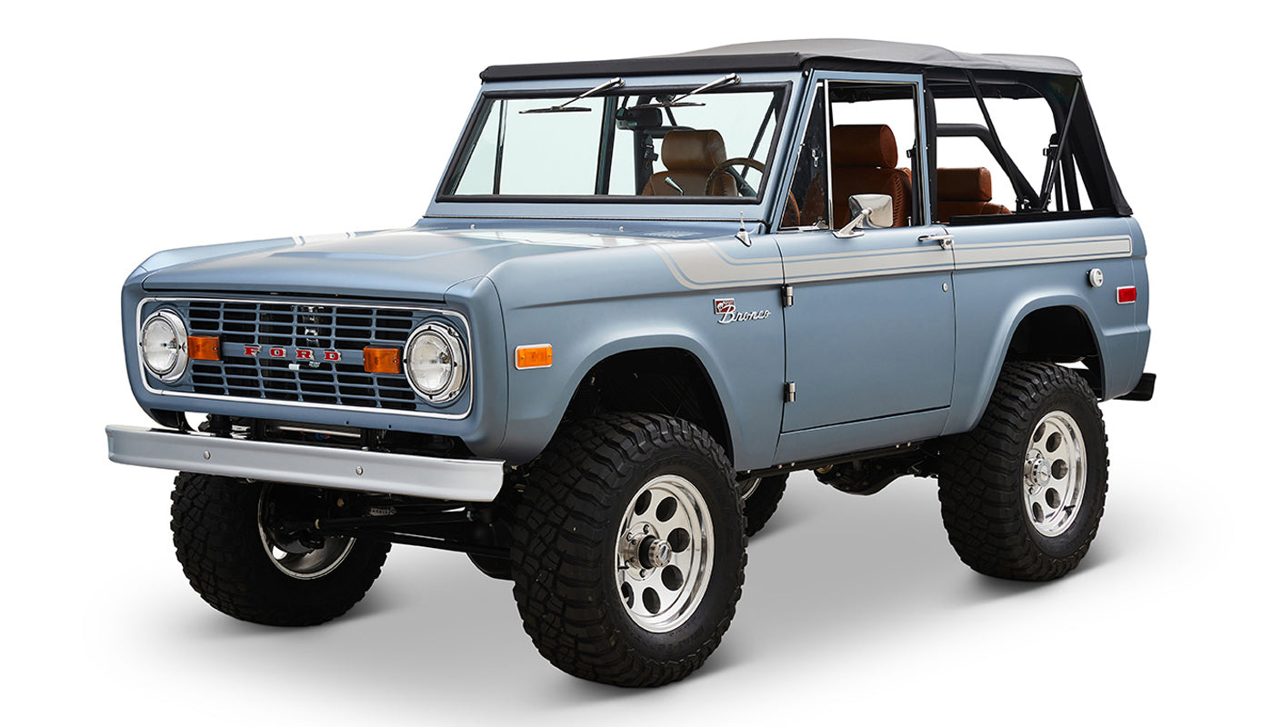 Ford Bronco 1972 Matte Brittany Blue Coyote Series with Black Soft Top