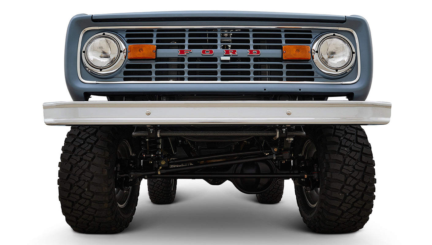 Ford Bronco 1972 Matte Brittany Blue Coyote Series with Black Soft Top Grille