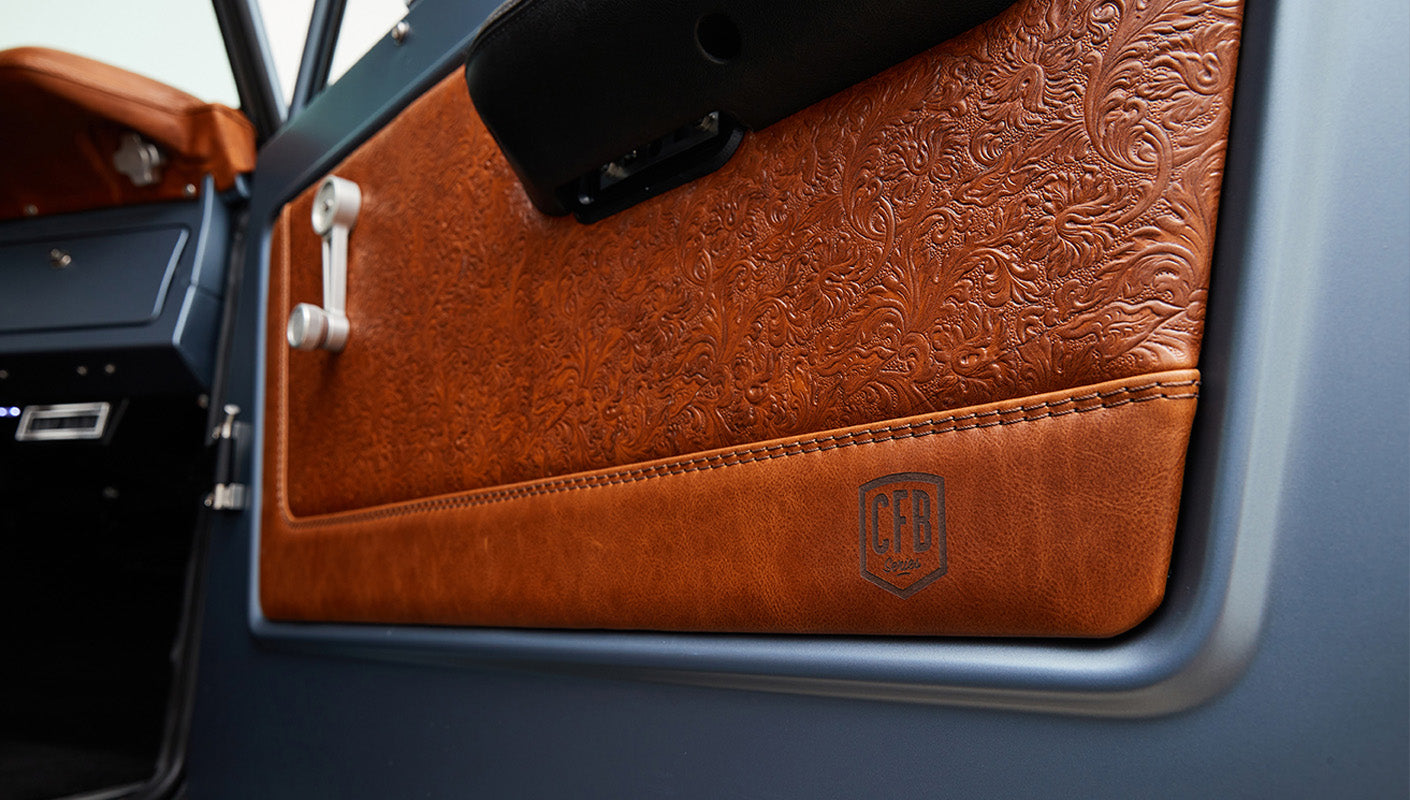 Ford Bronco 1972 Matte Brittany Blue Coyote Series with Black Soft Top Custom Leather Interior