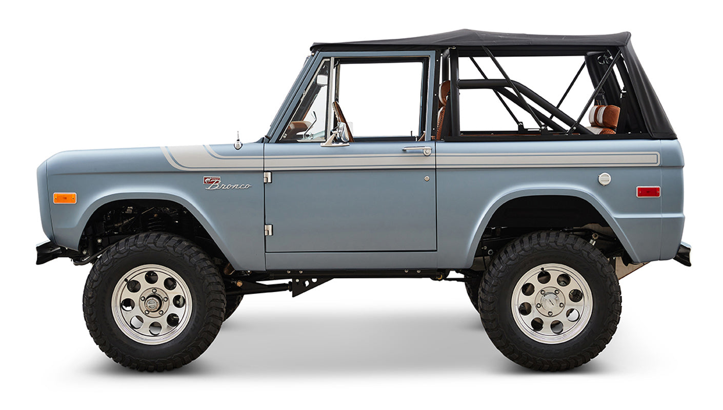 Ford Bronco 1972 Matte Brittany Blue Coyote Series with Black Soft Top