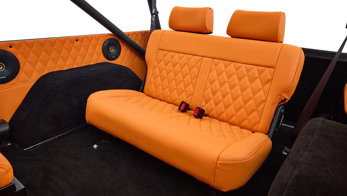 Ford Bronco 1972 Matte Navy Coyote Series with Custom Orange Rolls Royce Interior 5.0L Engine