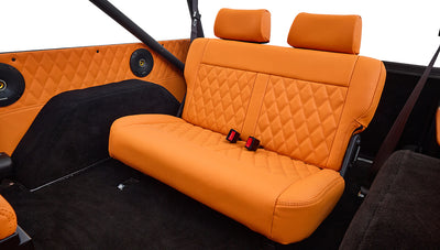 Ford Bronco 1972 Matte Navy Coyote Series with Custom Orange Rolls Royce Interior 5.0L Engine