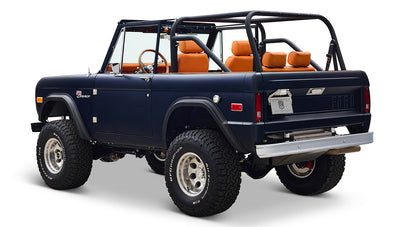 Ford Bronco 1972 Matte Navy Coyote Series with Custom Orange Rolls Royce Interior